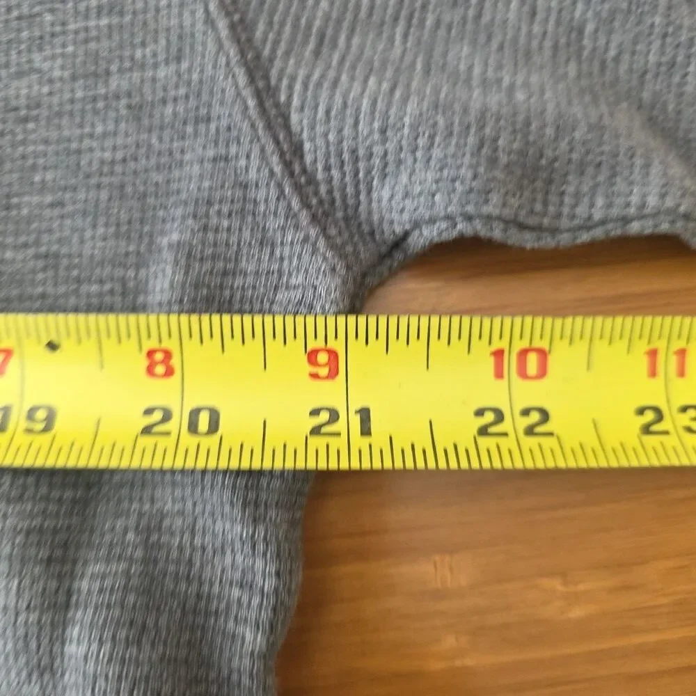 Polo Ralph Lauren Thermal Waffle Knit Long Sleeve Gray Shirt L Cotton Preppy EUC